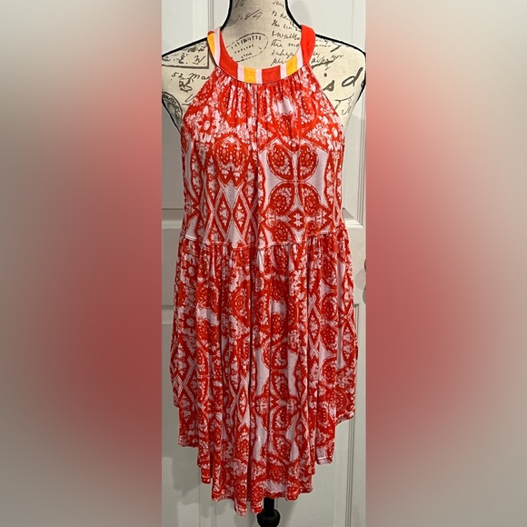 FREE PEOPLE "Mimi" Halter Crew Neck Keyhole Closure Rayon/Linen Small Exc. Cond. - Picture 2 of 6